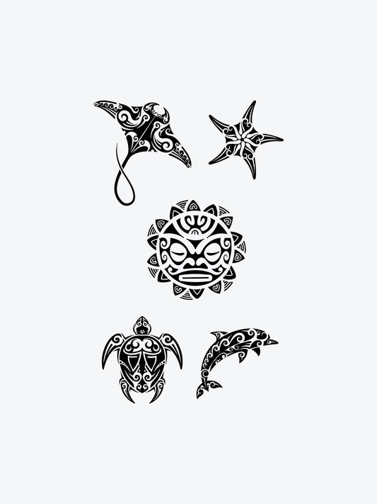 Polynesian Bundle (5 Tattoos) temporary tattoo