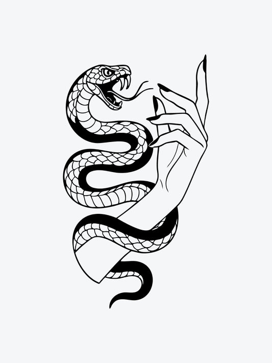 Wicked Snake temporary tattoo