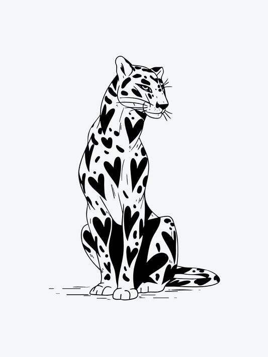Leopard in Love temporary tattoo