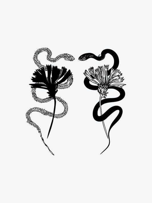 Snake n Bones Set (5 Tattoos) temporary tattoo