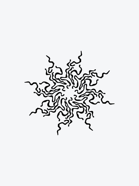 Abstract Sun temporary tattoo
