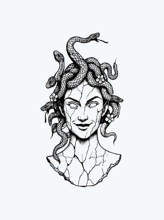 Cute Medusa temporary tattoo