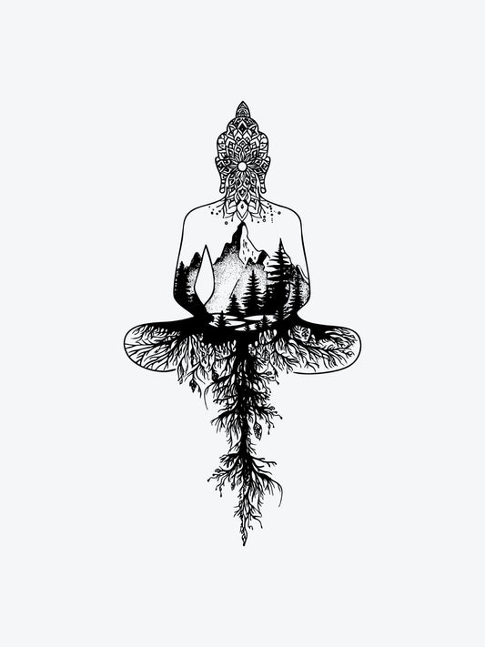 Mandala Buddha temporary tattoo