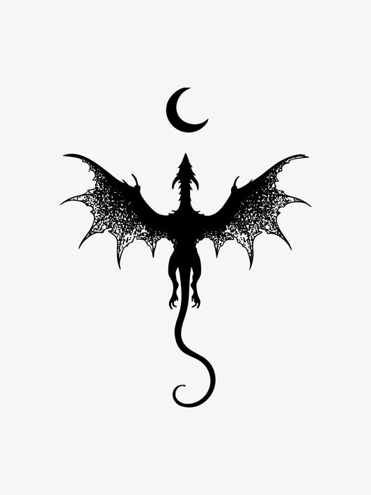 Dragon With Moon temporary tattoo