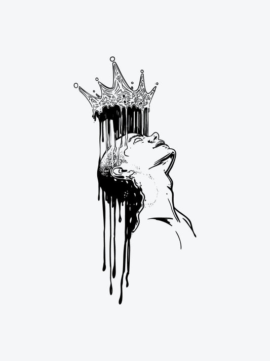 Melting Crown temporary tattoo