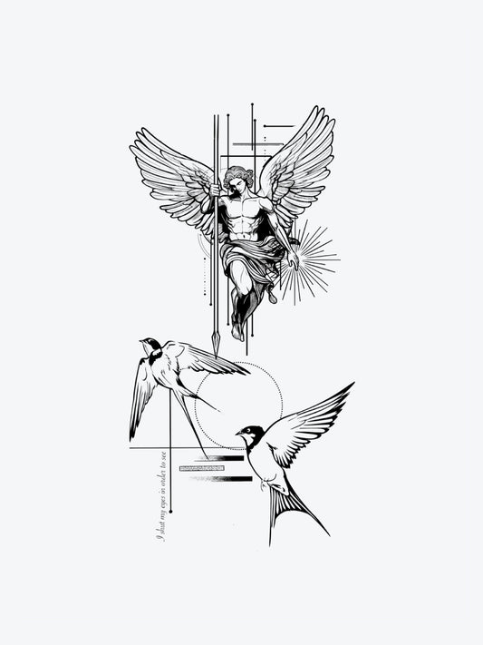 Angel Power temporary tattoo