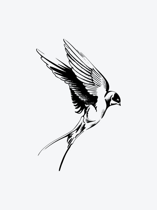 Swallow Bird Single temporary tattoo
