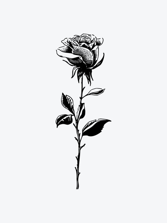 Rose Sketchwork temporary tattoo