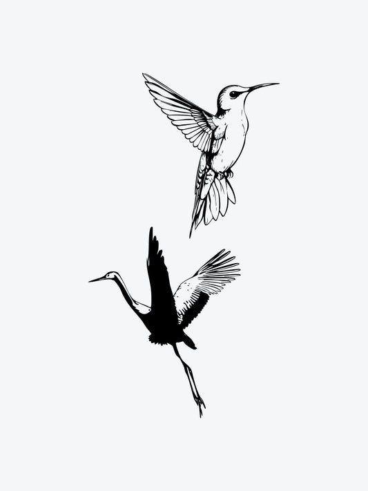 Happy Birds temporary tattoo