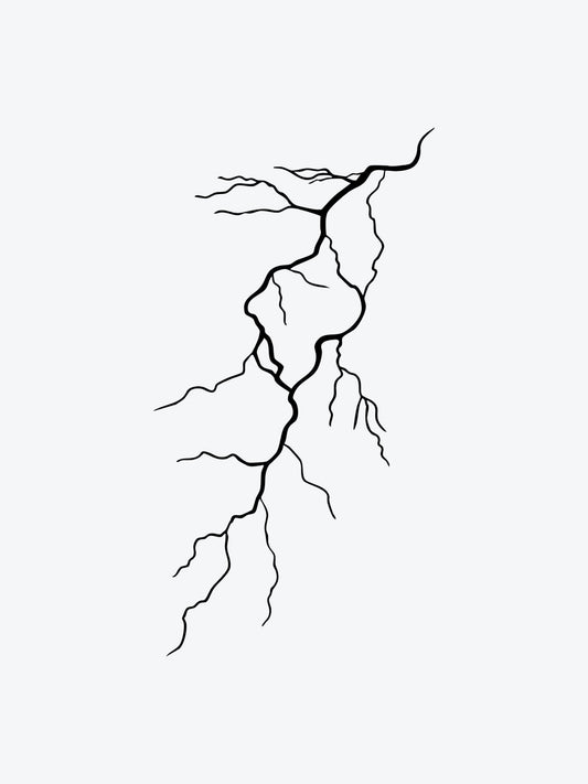 Thunder Sideway temporary tattoo