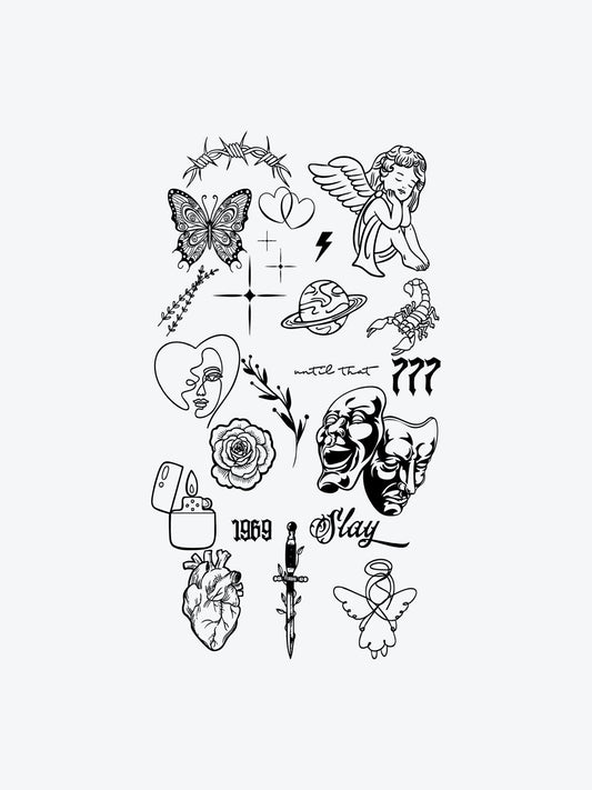 Slay Bundle(21 Tattoos) temporary tattoo