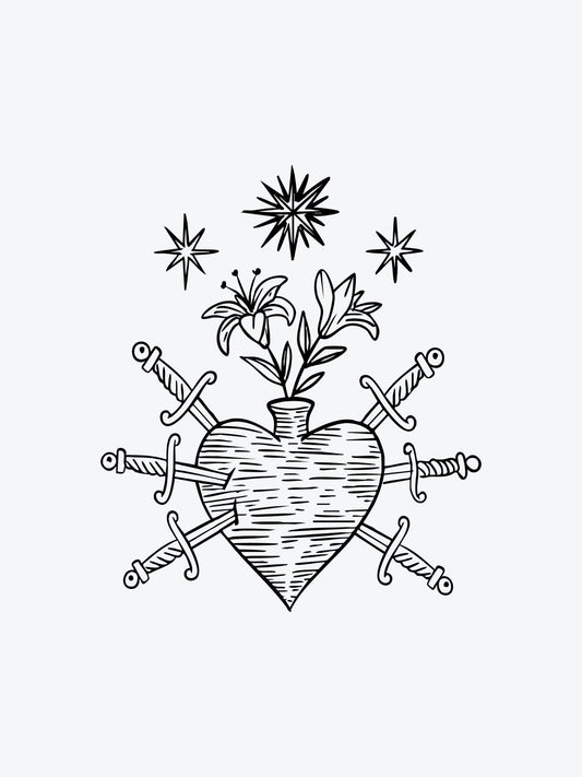 Hurted Heart temporary tattoo