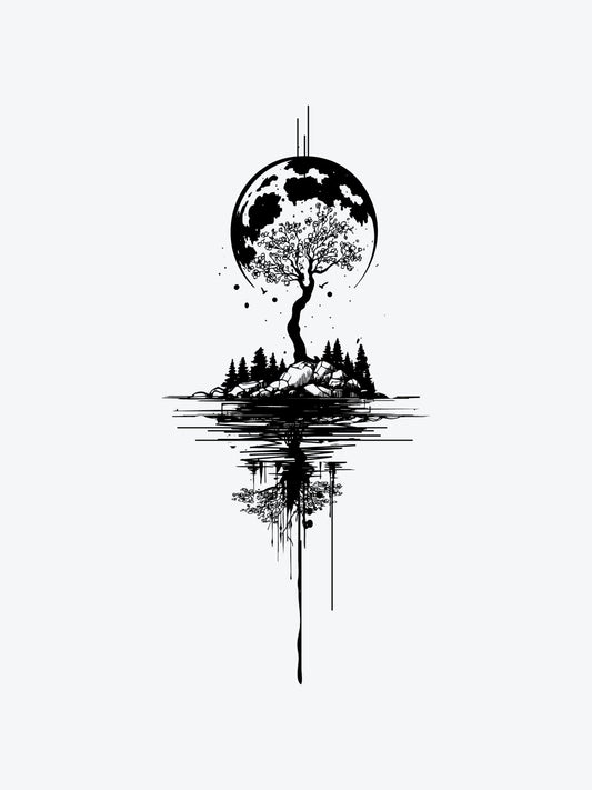 Sakura Moon temporary tattoo