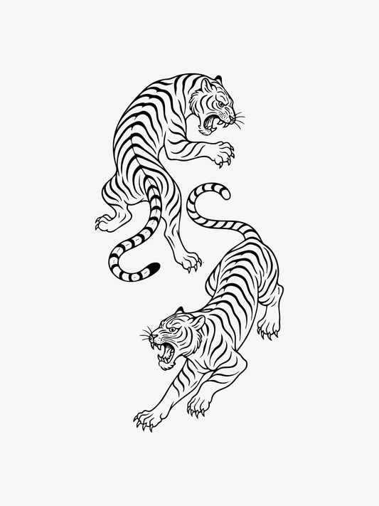 Tiger Duo temporary tattoo