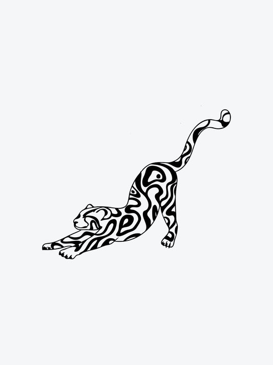 Stretching Cheetah temporary tattoo