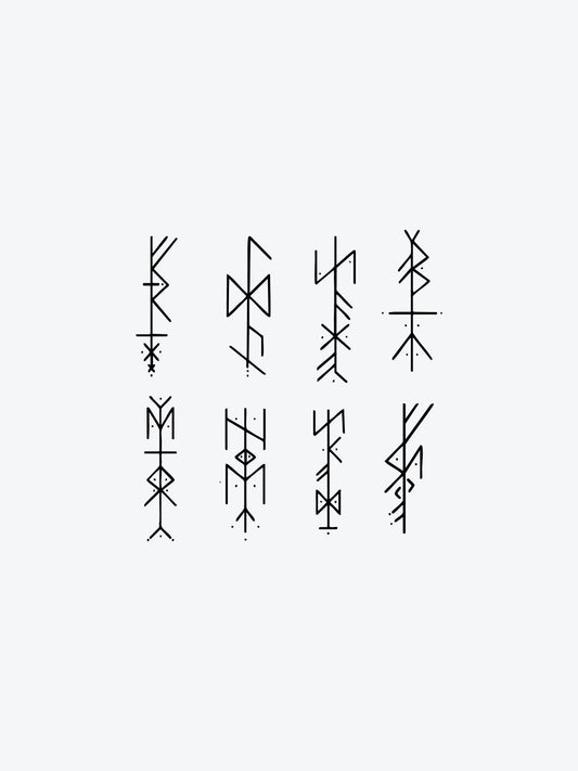 Viking Symbols temporary tattoo