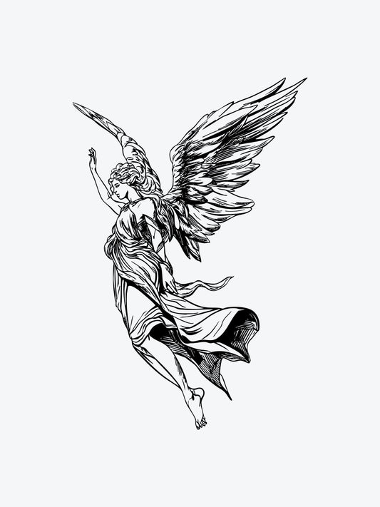 Female Angel temporary tattoo