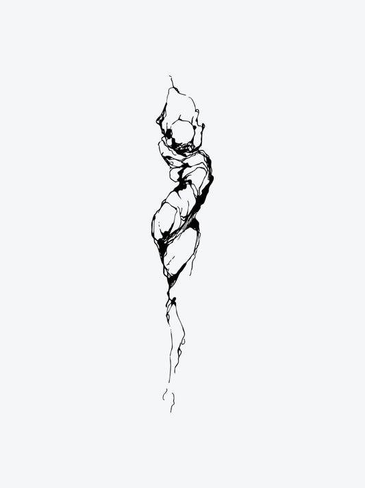 Abstract Woman Linework temporary tattoo
