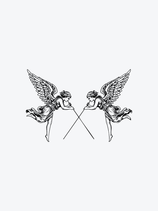 Angels with Trumpets temporary tattoo