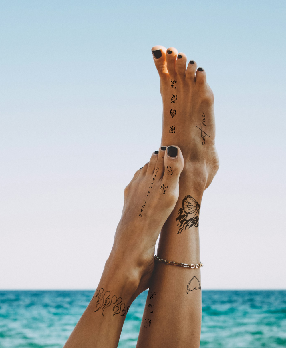 Sun-Kissed Foot Look temporary tattoo
