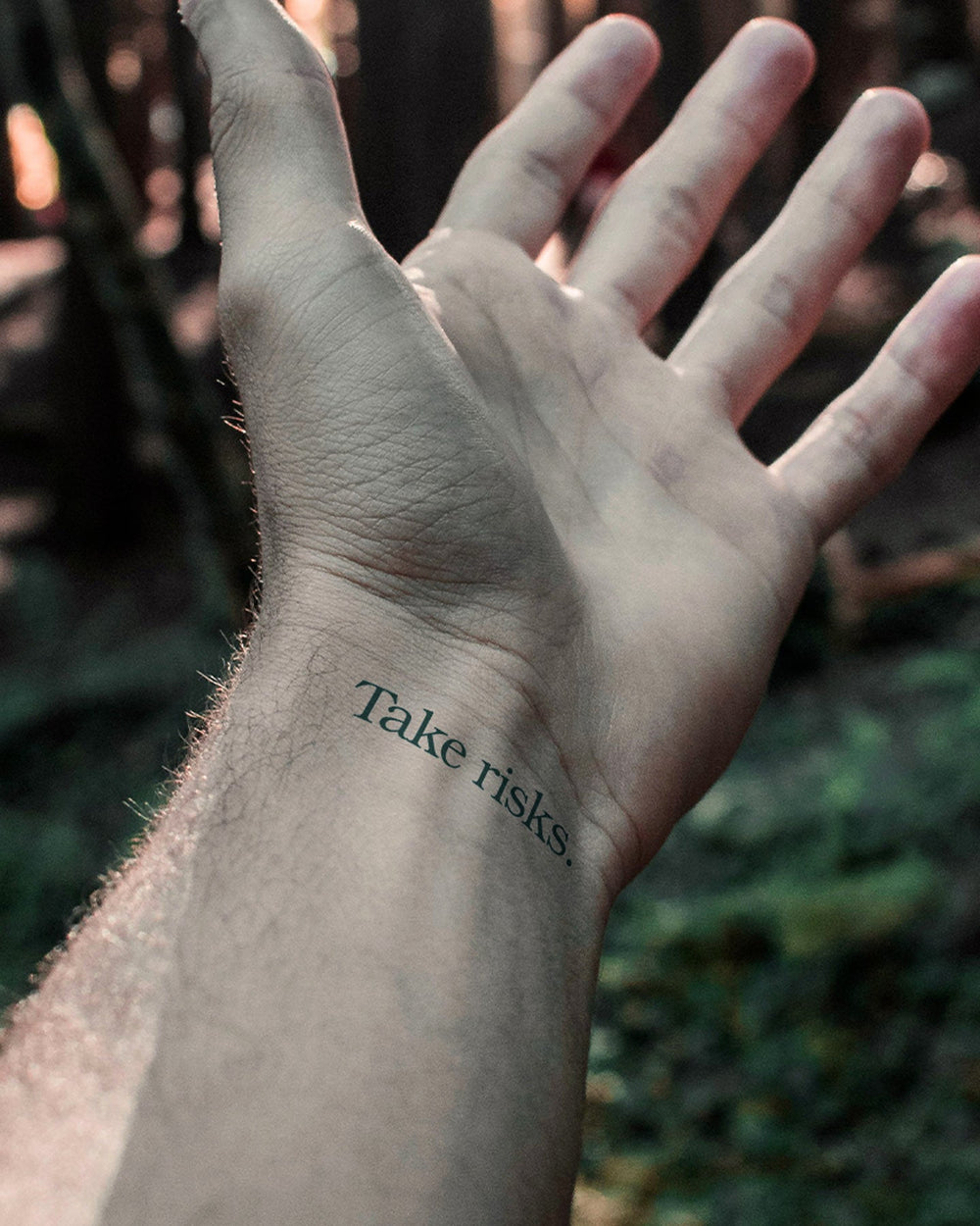Take Risks temporary tattoo