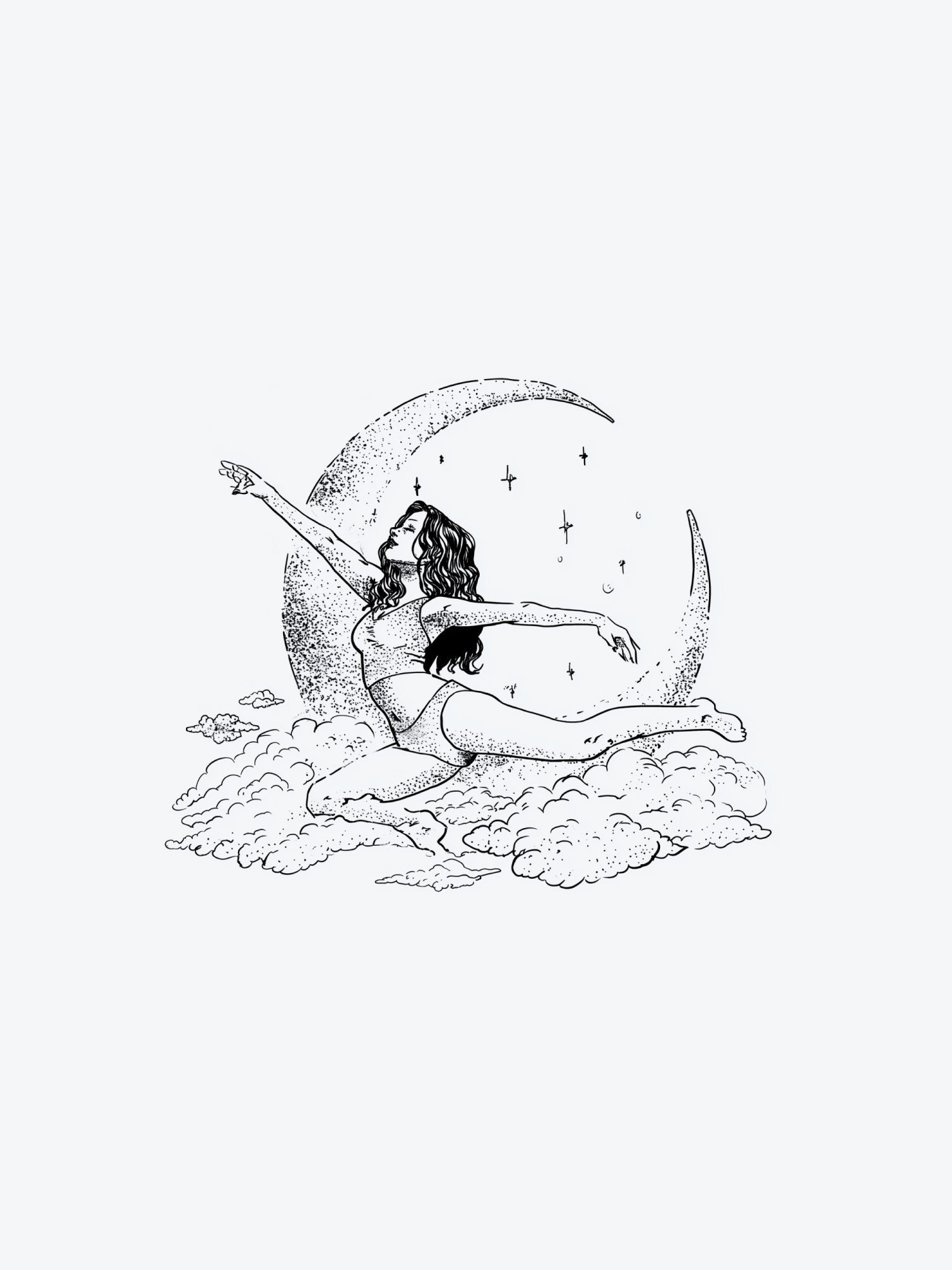 Balanced Moon temporary tattoo