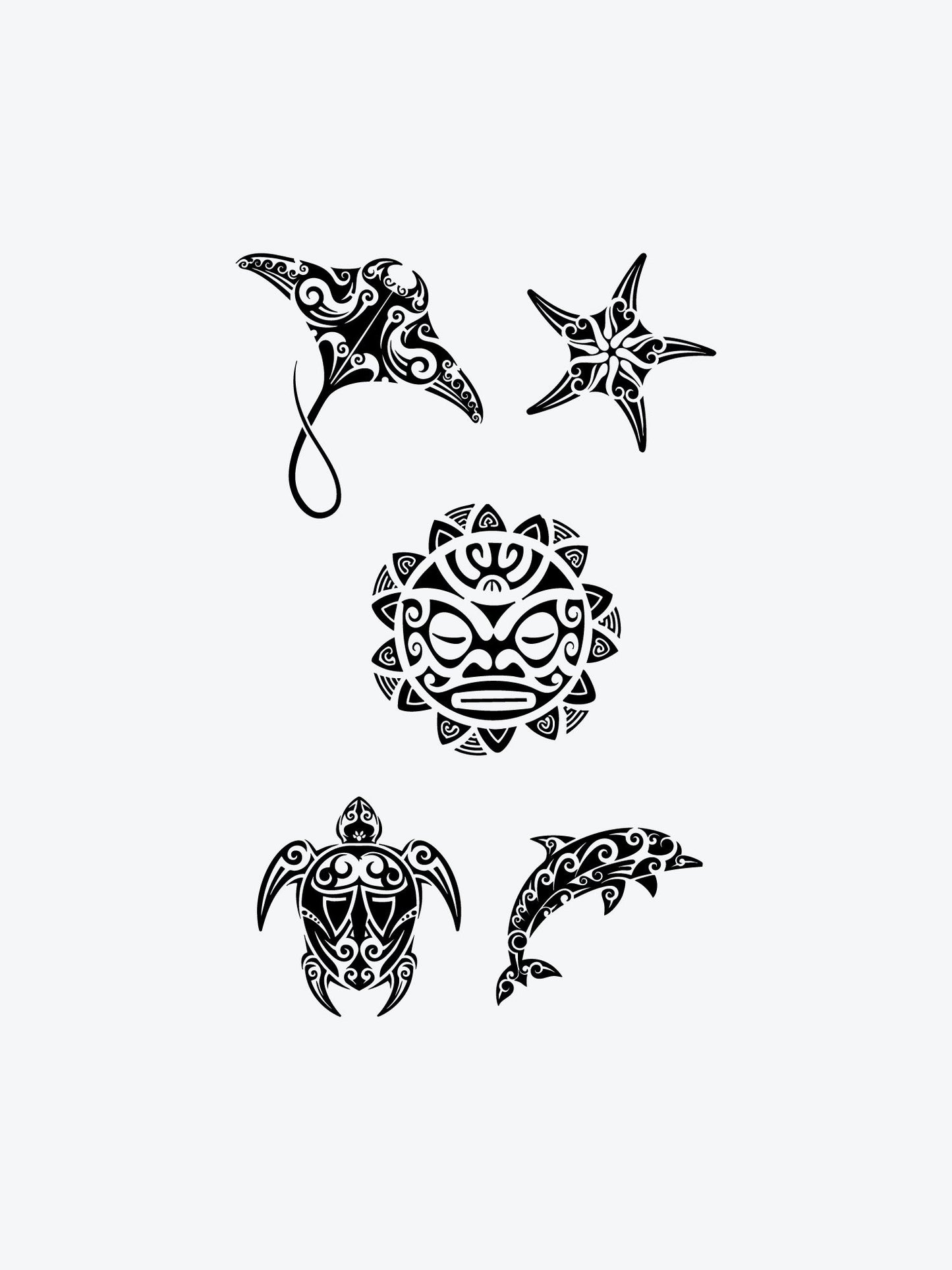 Polynesian Bundle (5 Tattoos) temporary tattoo