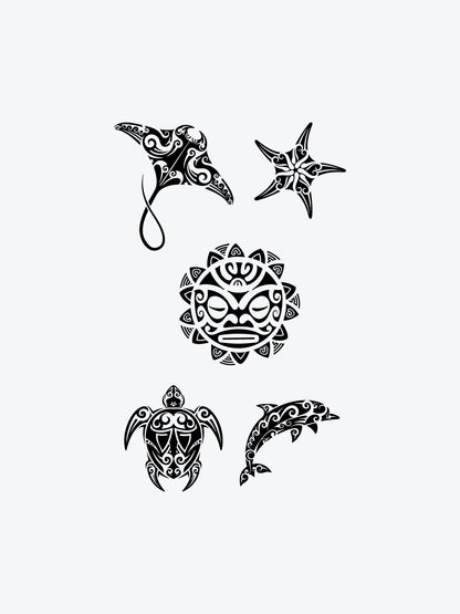 Polynesian Bundle (5 Tattoos) temporary tattoo