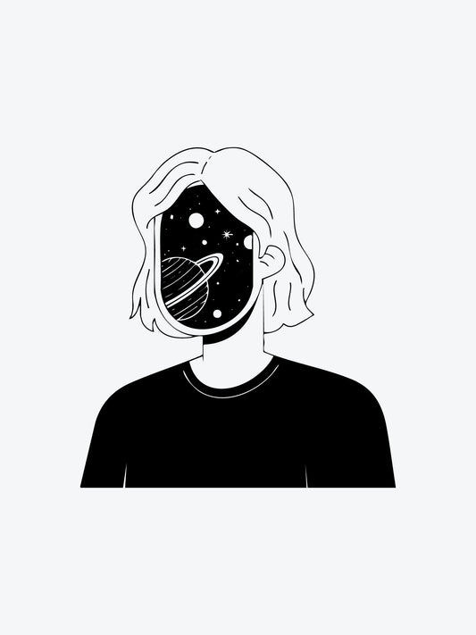 Galaxy Face by Mauricio Amaya temporary tattoo