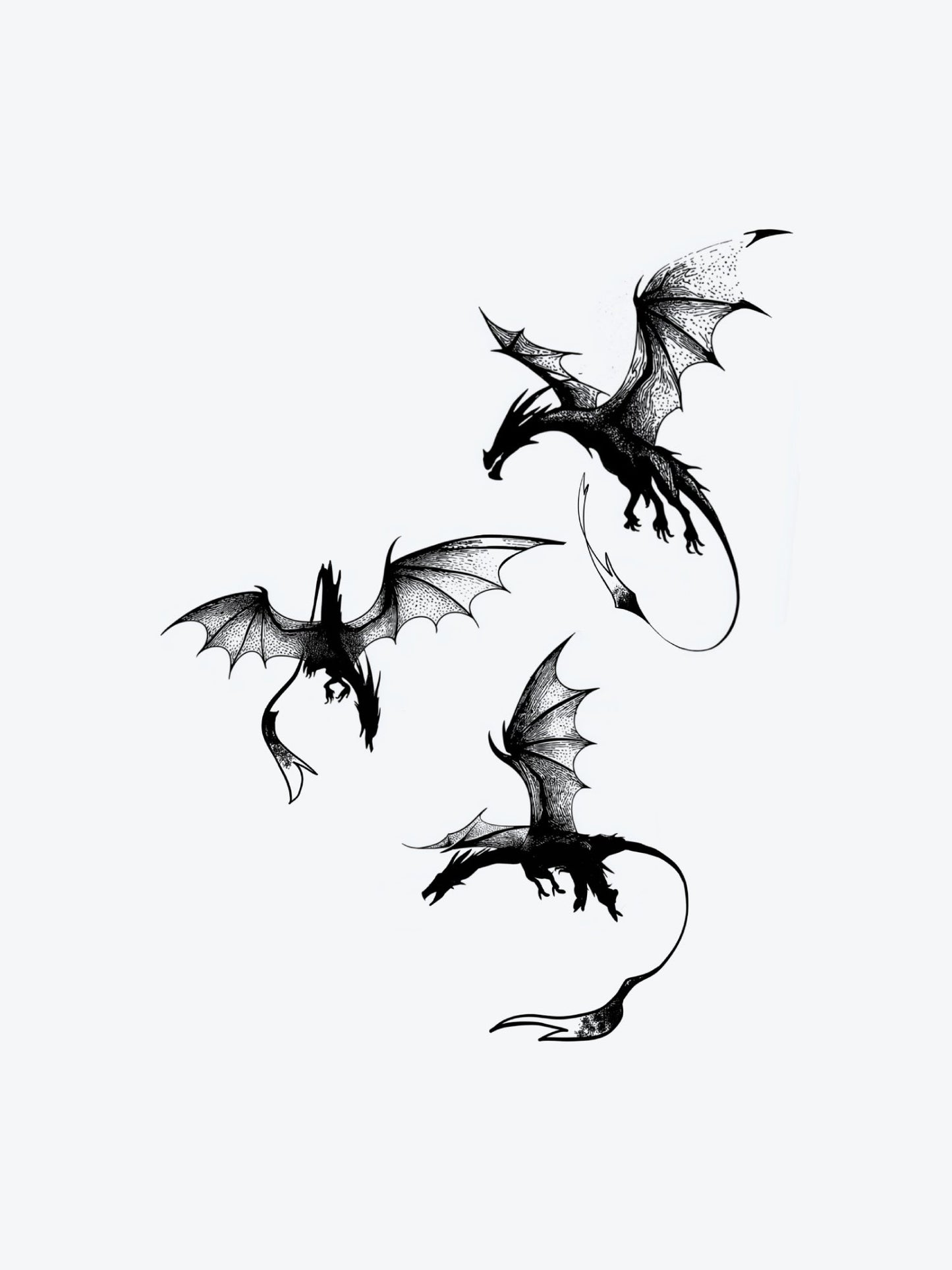 Dragon Threesome temporary tattoo