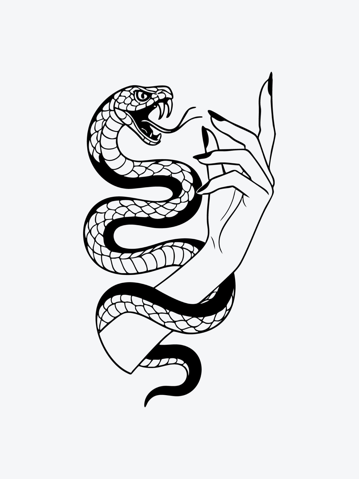 Wicked Snake temporary tattoo
