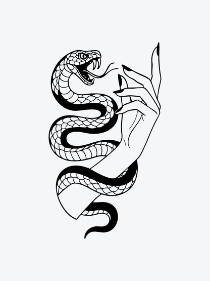 Wicked Snake temporary tattoo