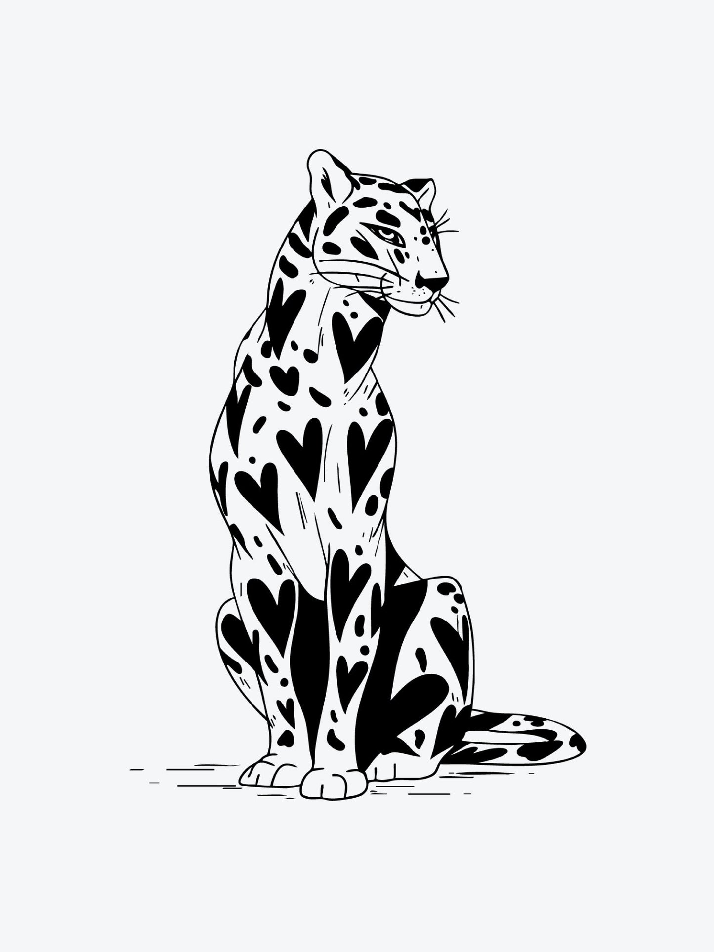 Leopard in Love temporary tattoo