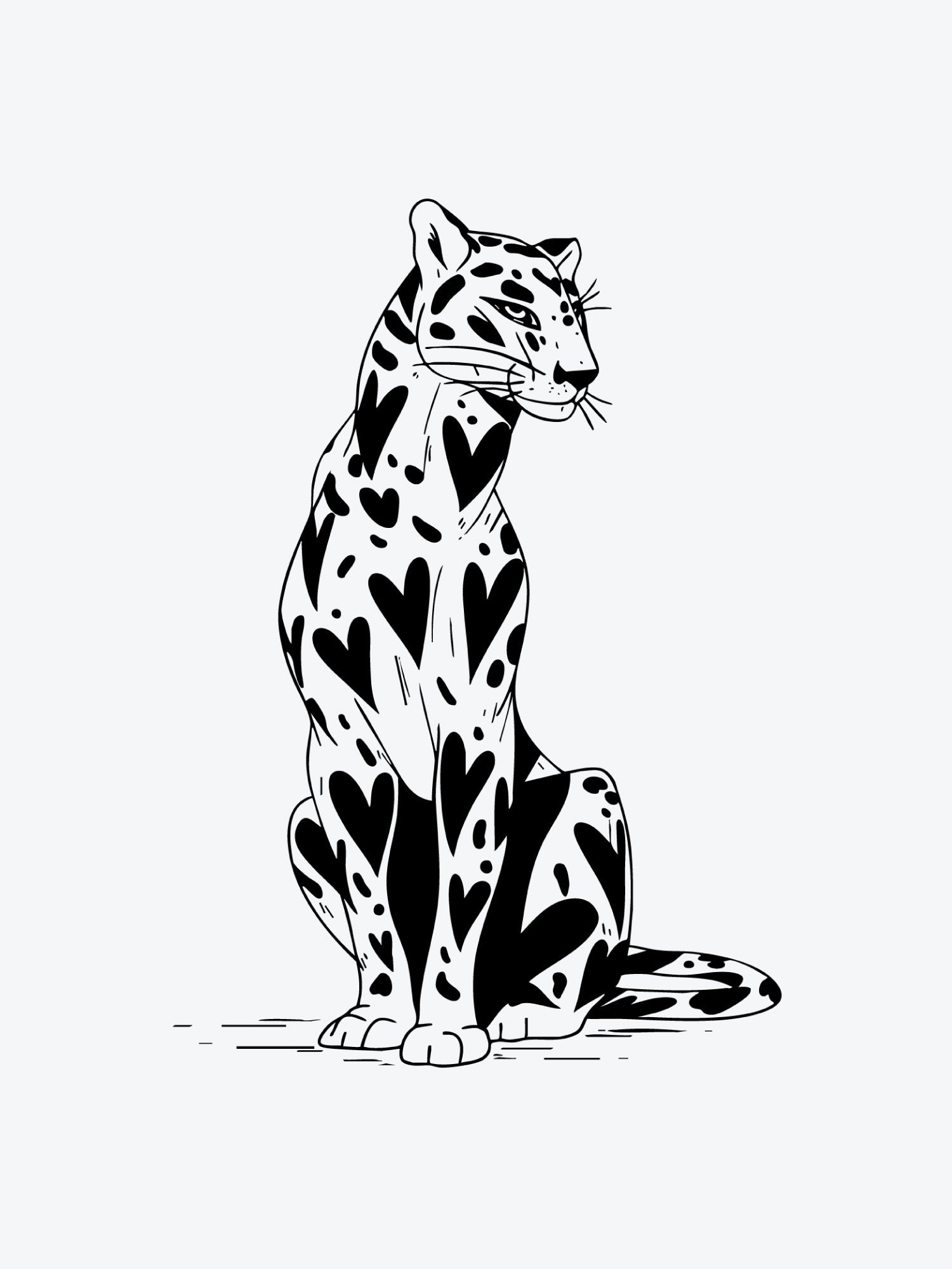 Leopard in Love temporary tattoo