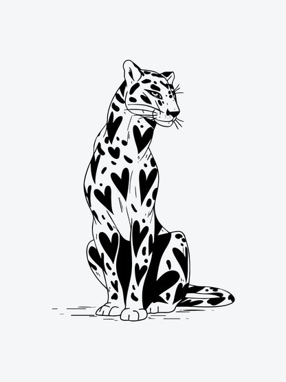 Leopard in Love temporary tattoo