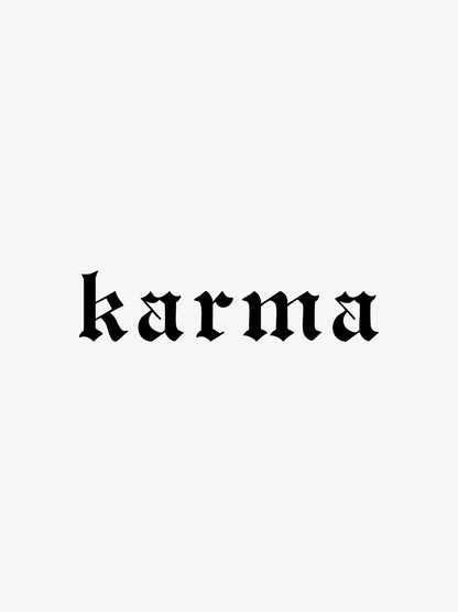 Karma Gothic Letters temporary tattoo