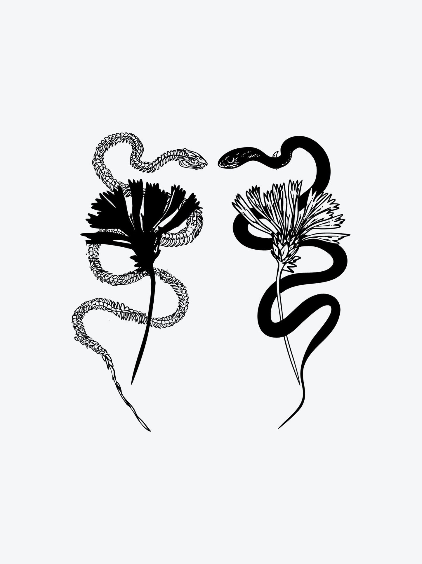 Snake n Bones Set (5 Tattoos) temporary tattoo