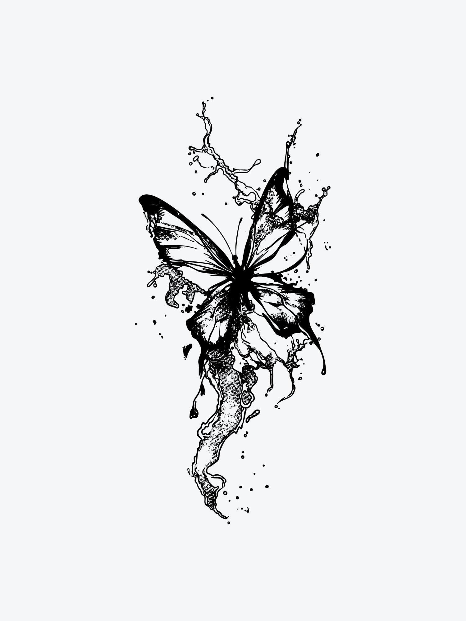 Liquid Butterfly temporary tattoo