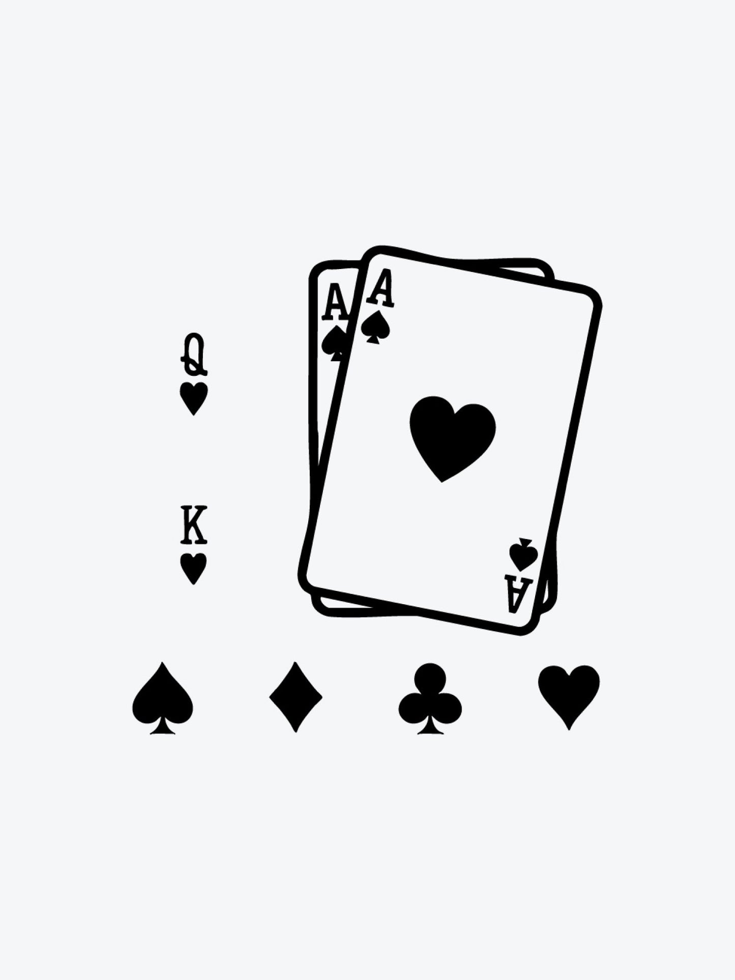 King Queen Ace Cards temporary tattoo
