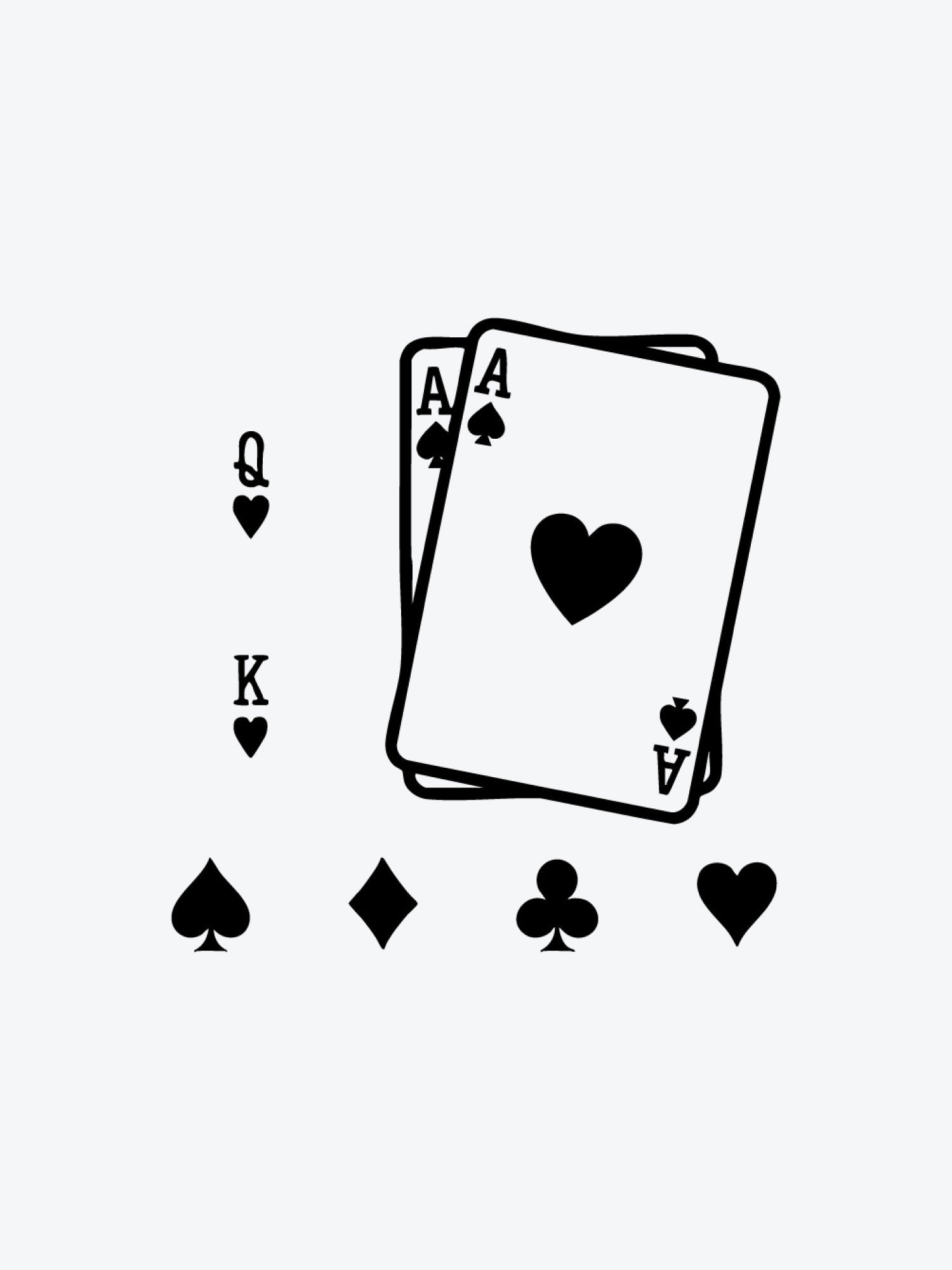 King Queen Ace Cards temporary tattoo