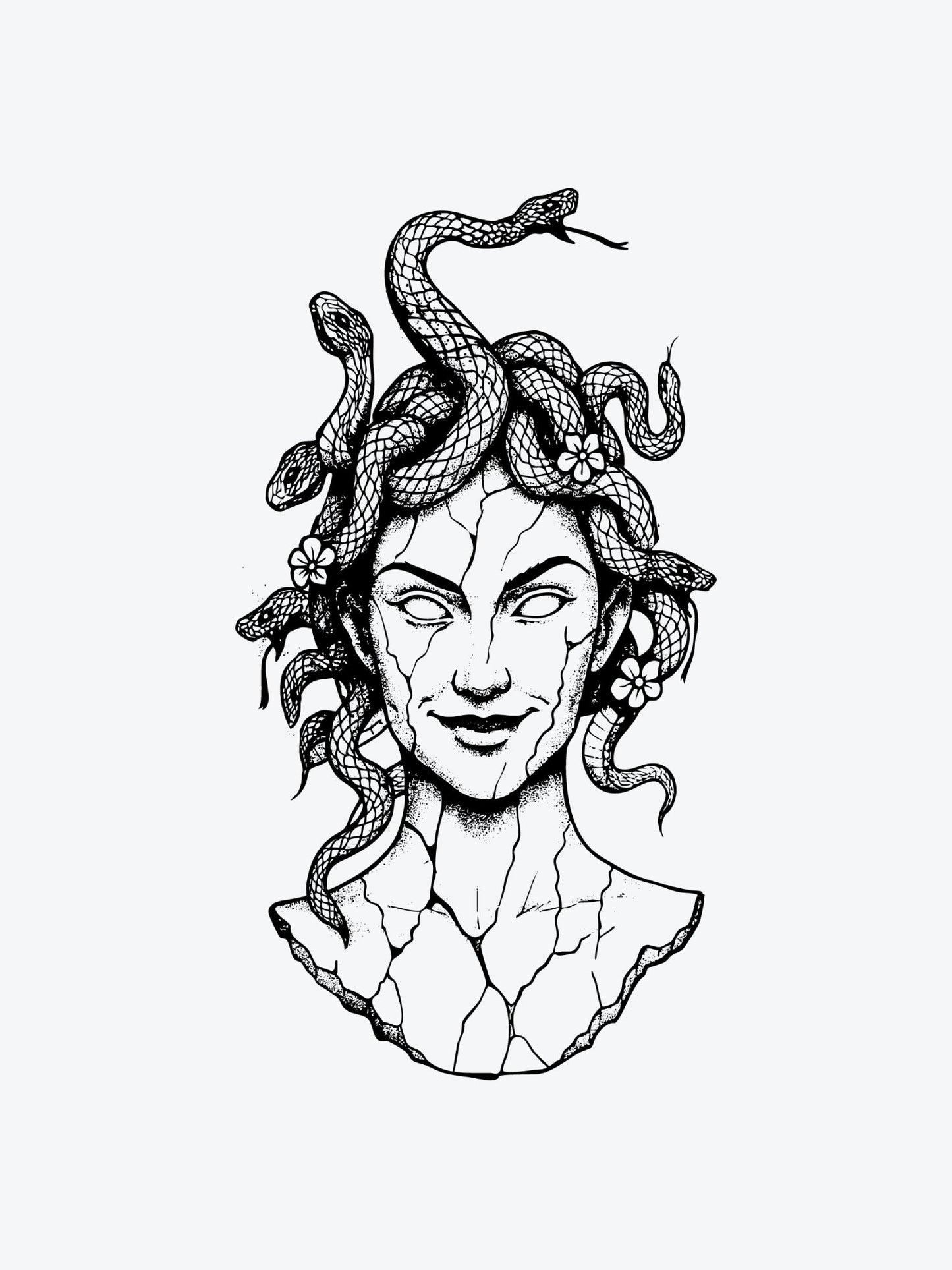 Cute Medusa temporary tattoo