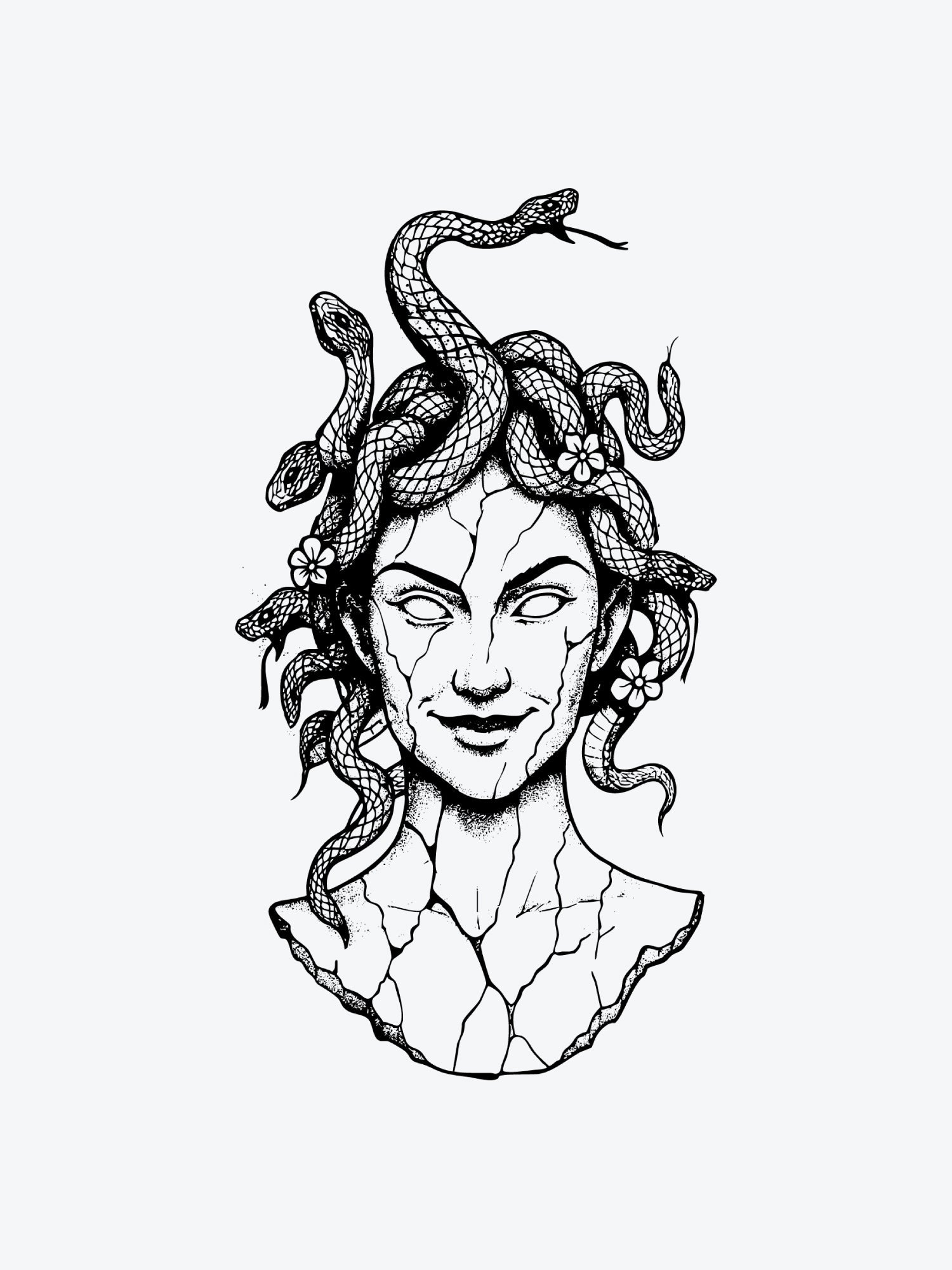 Cute Medusa temporary tattoo