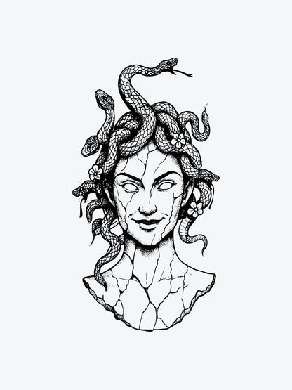 Cute Medusa temporary tattoo