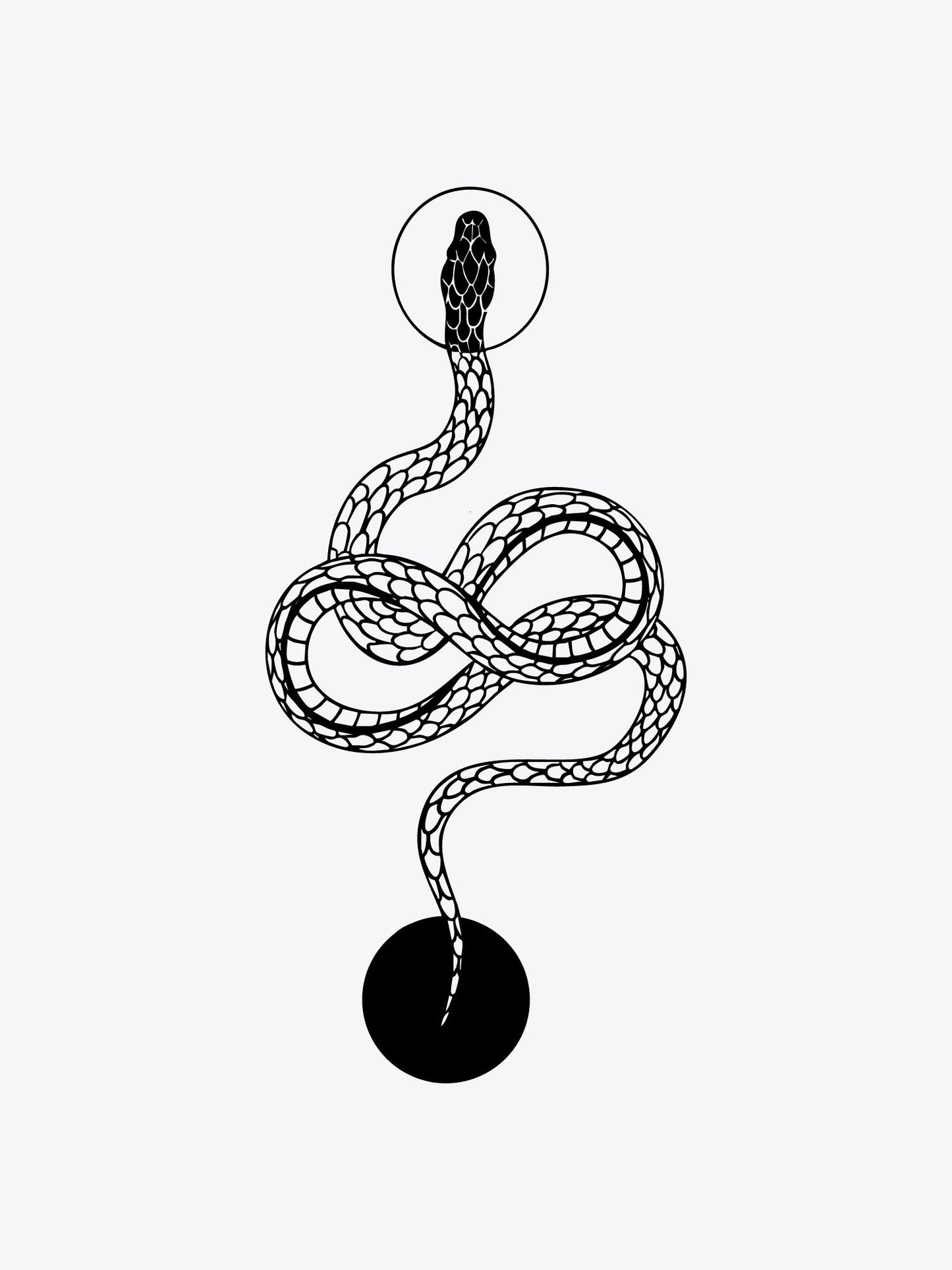 Ying Yang Snake temporary tattoo