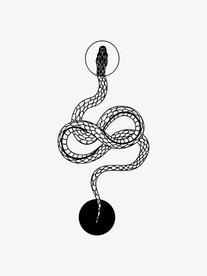 Ying Yang Snake temporary tattoo