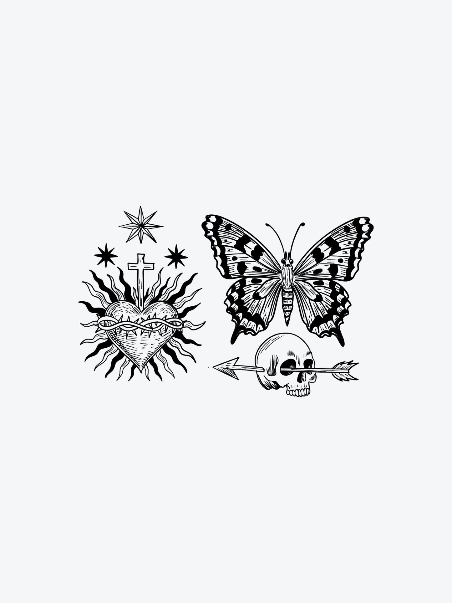 Dark Vibes Bundle Small (3 Tattoos) temporary tattoo