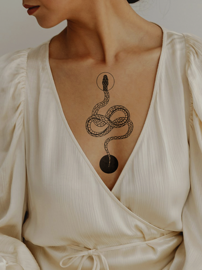 Ying Yang Snake temporary tattoo