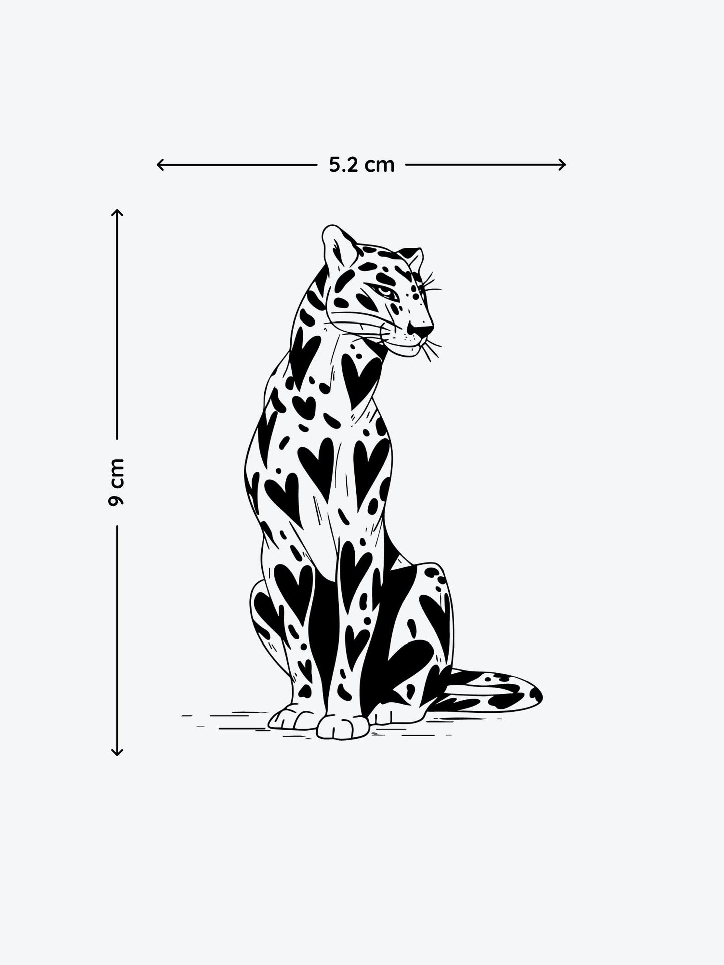 Leopard in Love temporary tattoo