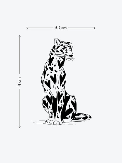 Leopard in Love temporary tattoo