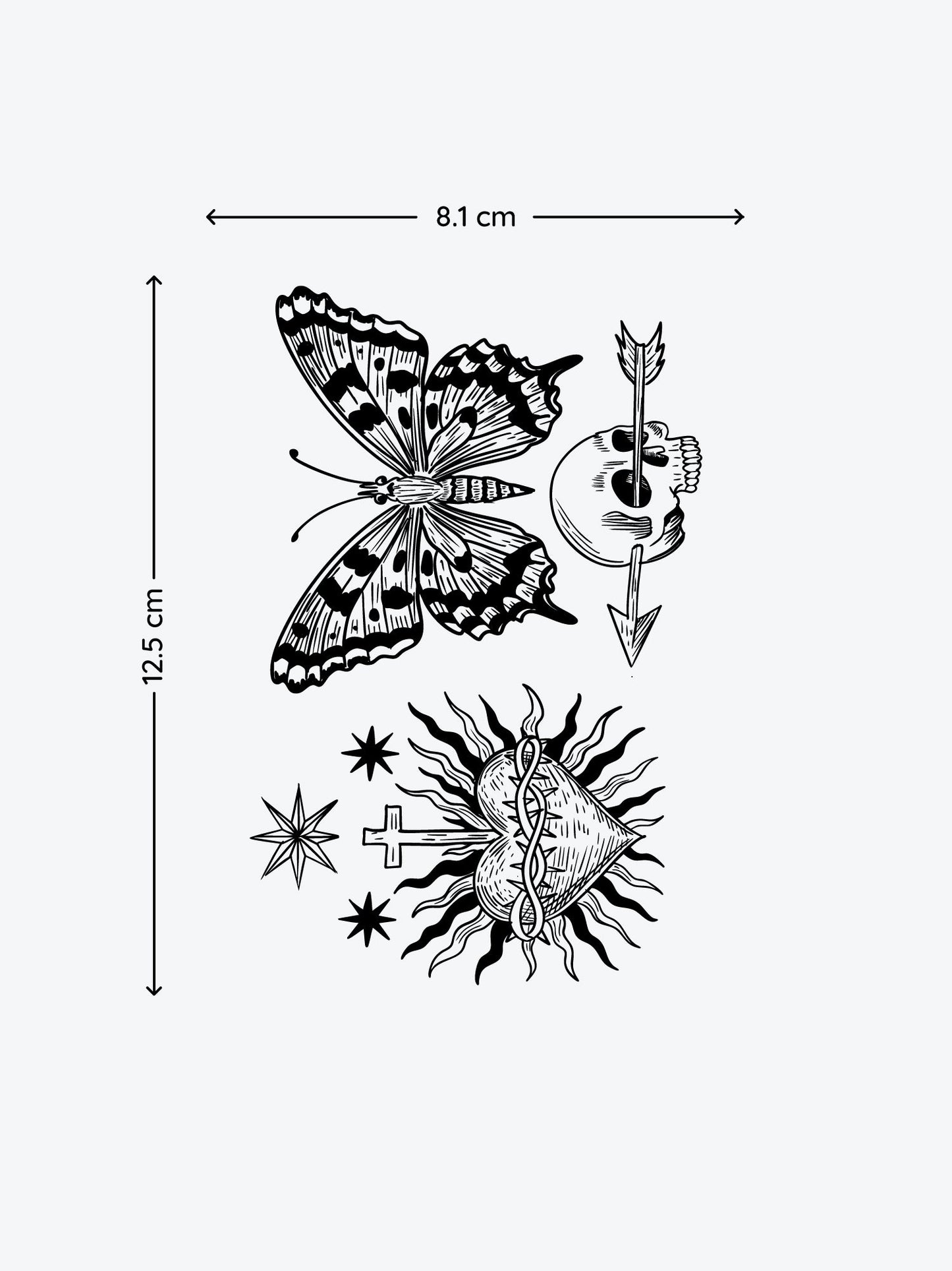 Dark Vibes Bundle Small (3 Tattoos) temporary tattoo